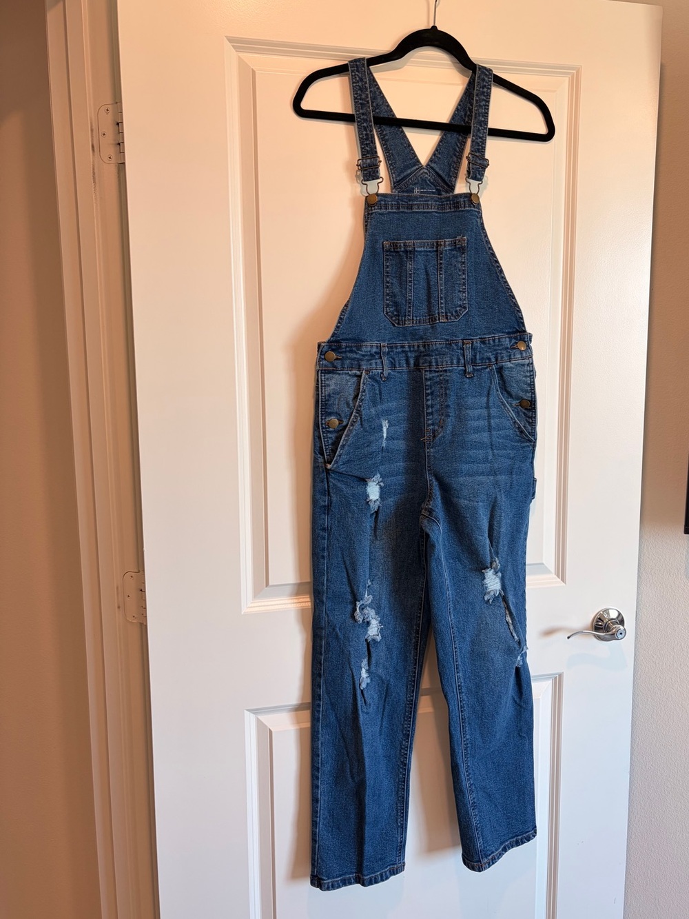 NOBO No Boundaries distressed denim overalls